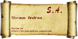 Straus Andrea névjegykártya
